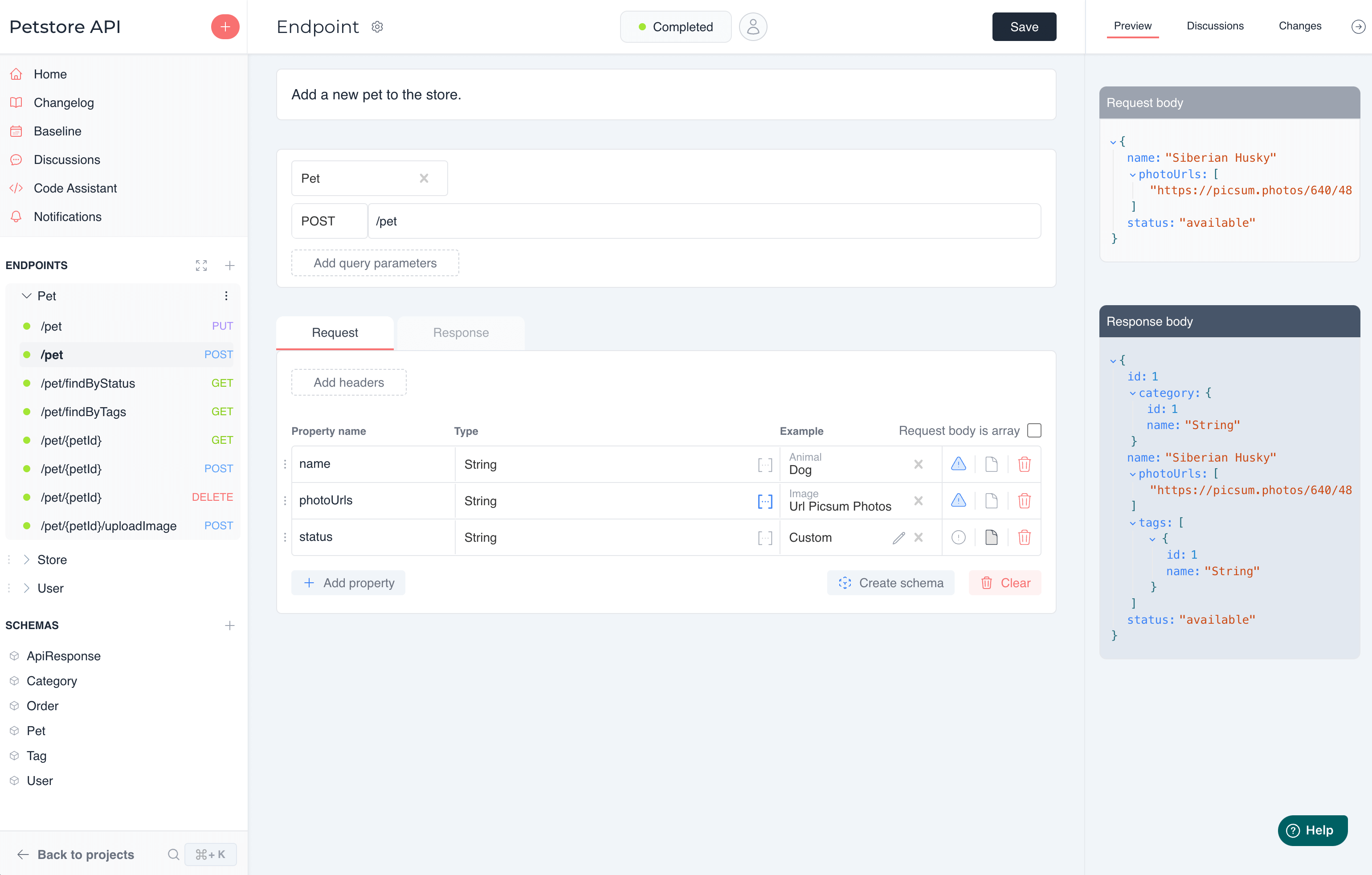 Eksempel på webapplikation til dokumentation af API'er udviklet af Nordicode
